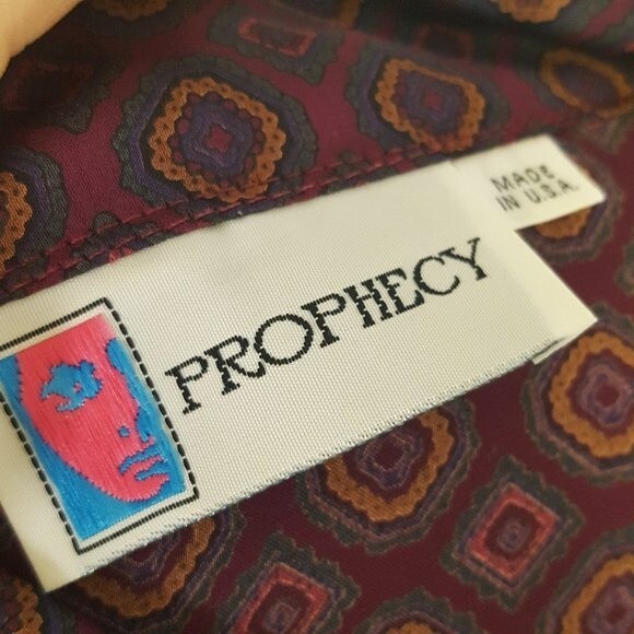 Vintage Retro 80s Purple Blouse with Neck Tie - Picture 5 of 6